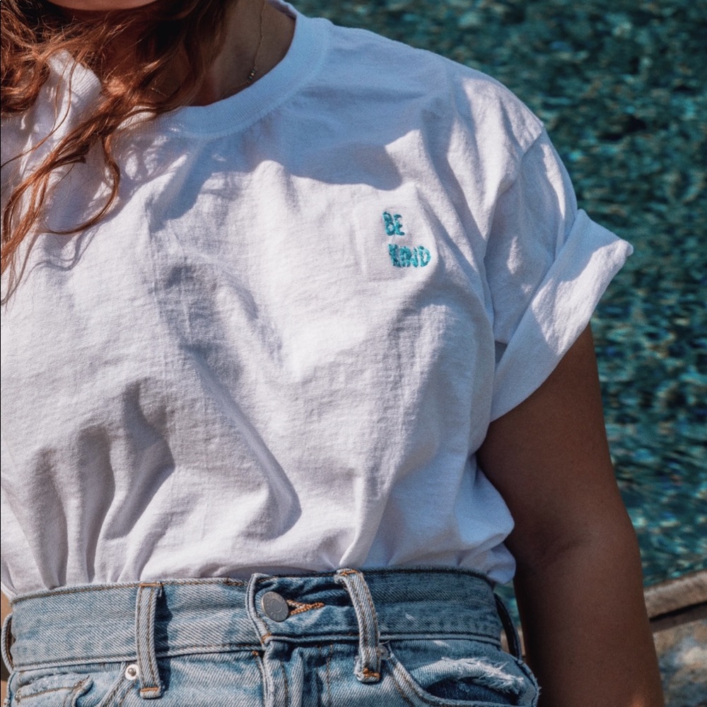 ‘Be Kind’ Handmade Embroidered Tee - Picture 5 of 7